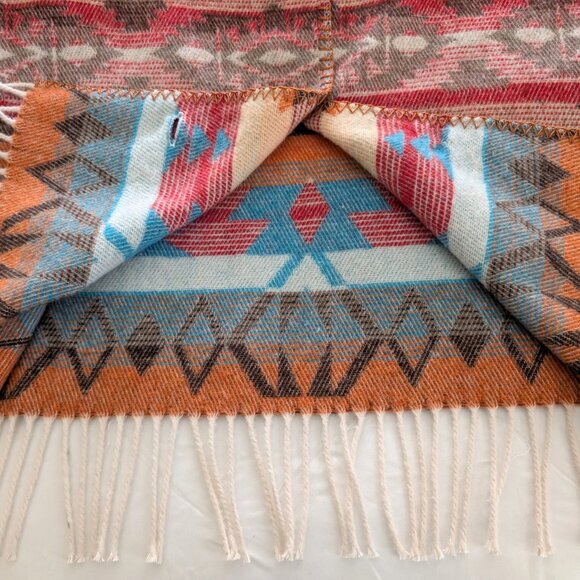 RHONDA STARK Vest VTG‎ Women's M Santa Fe Fringe Blanket Native Southwest USA - Picture 7 of 14